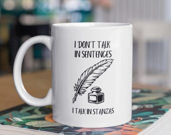 Mug poète, mug poésie, cadeau poésie, cadeau littérature, mug écriture, cadeau pour elle