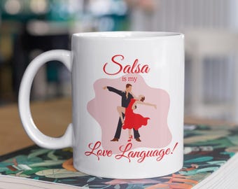 Taza de salsa, taza de baile de salsa, regalo para bailarín de salsa, regalos de baile, regalo para ella