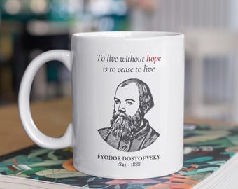Dostoevsky Mug, Literature Mug, Fyodor Dostoevsky Art, Dostoevsky Quote