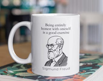 Sigmund Freud Zitat Becher, Becher für psychische Gesundheit, Psychotherapie Becher