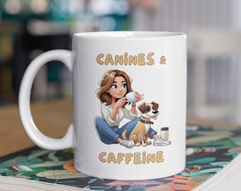Cute Dog Mug, Girl and Dog Mug, Dog Mum Mug, Dog Gifts, Pet Mug