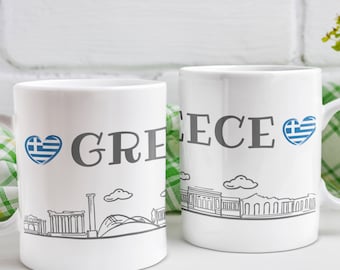 Greece Mugs, Greece Lover Mugs, Greek Landmark Mugs, Greece Travel Mug
