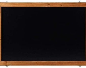 Weatherproof outdoor chalkboard wall board with wooden frame in country house style in various sizes - teak