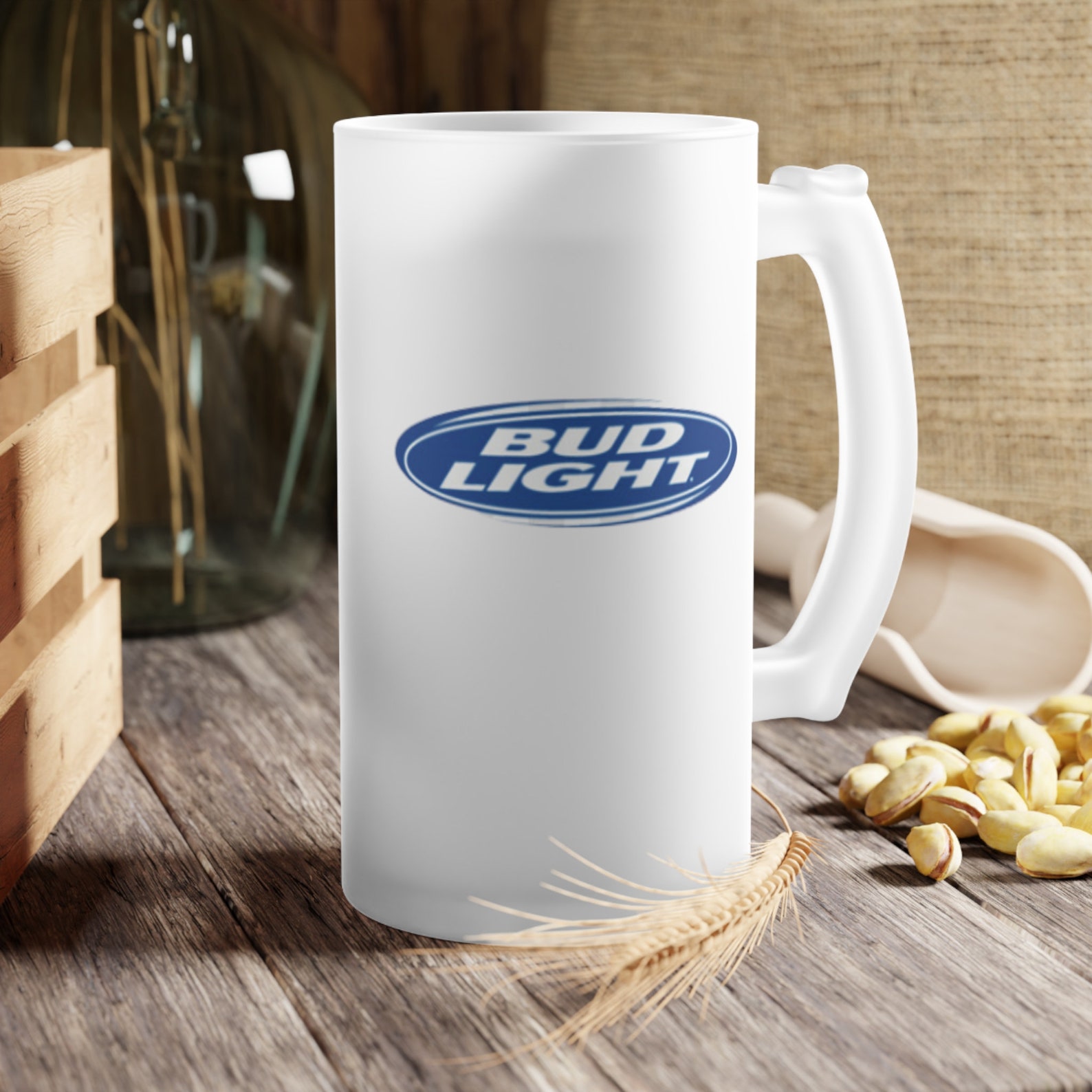  Bud Light Frosted Glass Beer Mug
