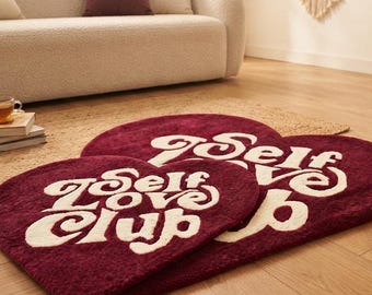Heart Plush Area Rug – Multilayered Soft Heart-shaped Floor Mat