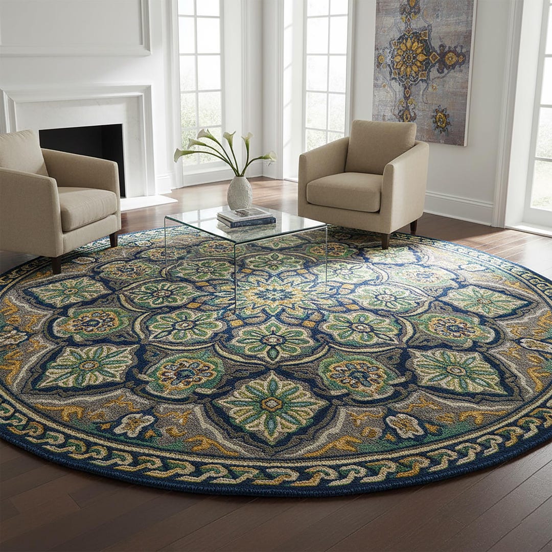 Hand-tufted Round Wool Rug: Traditional Bohemian Decor - Etsy