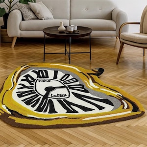 Alfombra Cartier Crash de lana tejida a mano: Reloj derretido Hypebeast Decor