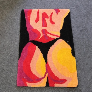 2x3 Feet, Thermal Women&#39;s Body Tufted Rug , Body Rug, Woman Body Rug, Custom Rug, Custom size rug, Area rug