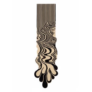 Alfombra rectangular de lana tejida a mano: diseño abstracto, tamaño personalizado