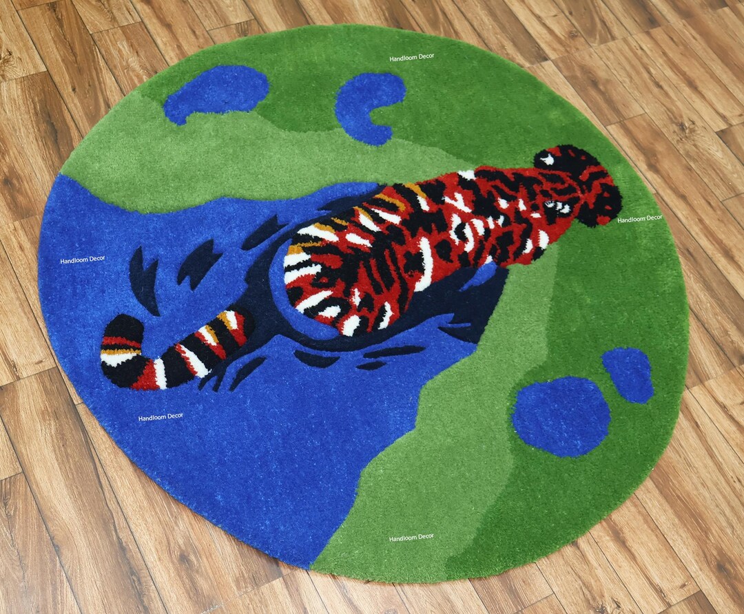 Tibetan Tiger Rug, Animal Rug, Animal Print Rug, Handtufted Wool Rug ...