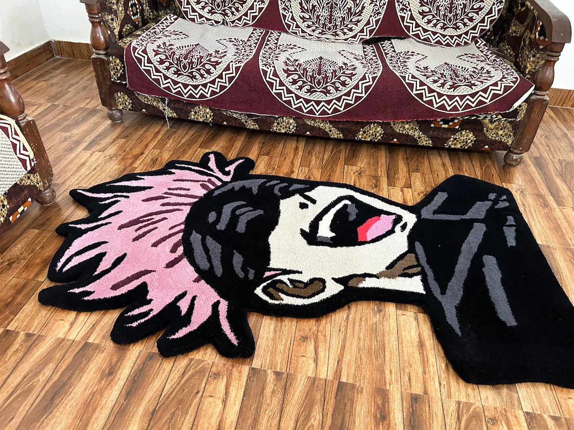 Satoru Gojo Wool Rug: Anime Hand-tufted Kids Room Decor - Etsy