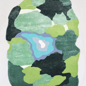 Hand-Tufted Wool Moss Rug: Shag Green Grass Rug