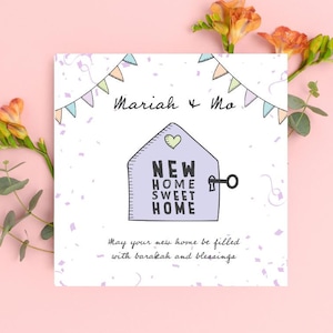 Cartão personalizado para casa nova, cartão de inauguração de casa, cartão muçulmano, cartão islâmico