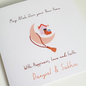 Islamitische New Home-kaart met goudfolie en versiering
