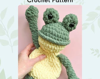 Ferdie Frog Snuggler Crochet Pattern (Digital Download PDF)