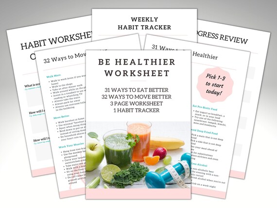 Be Healthier Worksheet Printable PDF Health and Wellness | Etsy