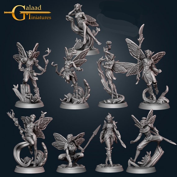 Flexible Resin Dnd Miniature Fantasy Female Forest Wing Fairy 9 Fairies and  Elves 28mm to 75mmgilead Miniatures Tabletop RPG Miniature 