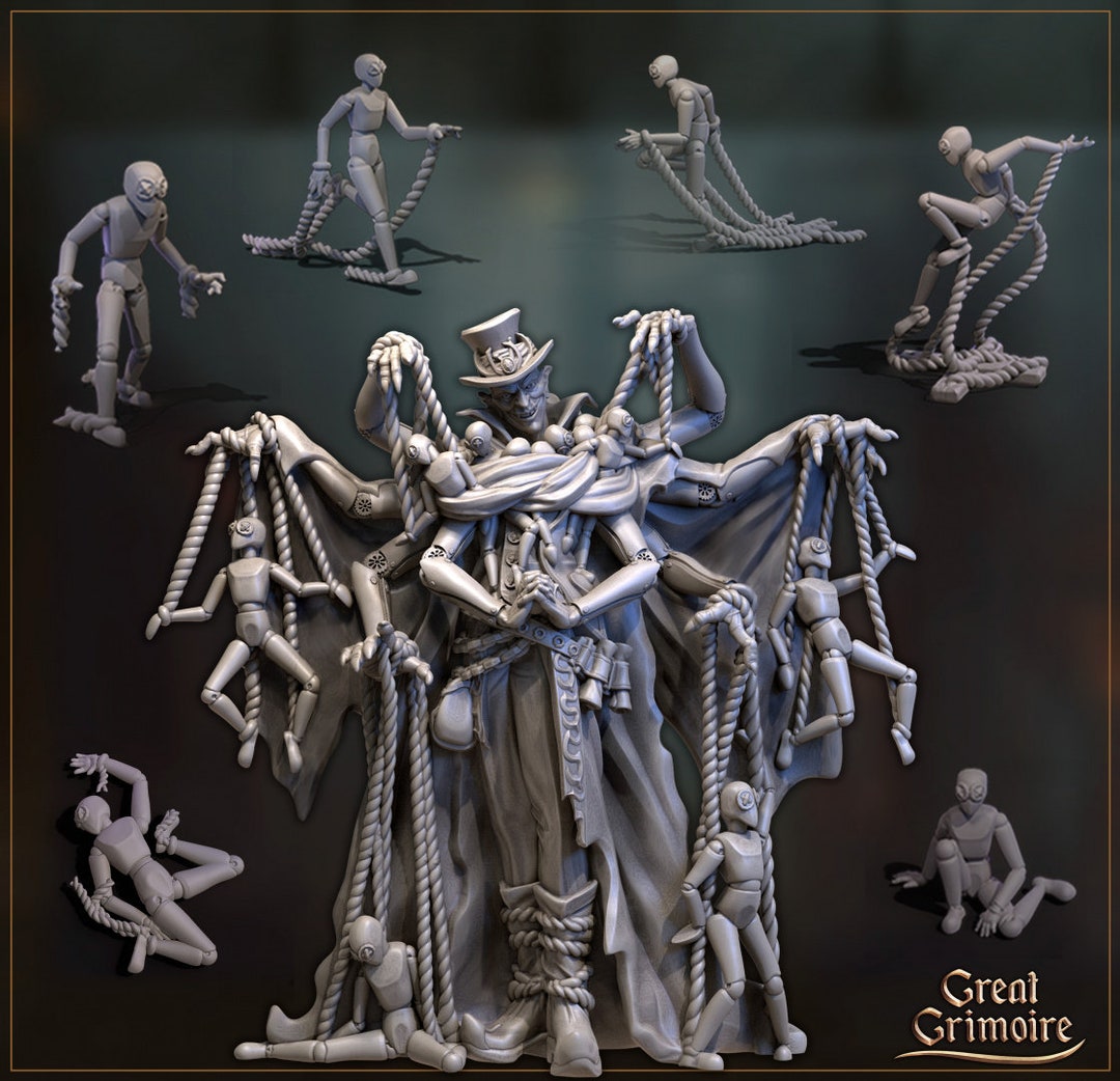 Puppet Master Puppeteer Human Goblin Circus Flexible Resin Dnd