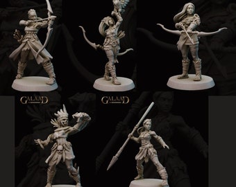 Flexible Resin DnD Miniature Fantasy Amazon Barbarian Archer Ranger Fighter | 28mm to 75mm| Gilead Miniatures| Tabletop RPG Miniature