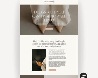 Plantilla gratuita de sitio web de una página de Showit: Elara para coaches y creativos (descarga digital)
