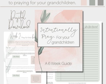 Praying for Grandchildren Prayer Guide | Prayer Guide | Printable Prayer Journal | Prayers for Grandkids | Prayer Journal for Grandmas