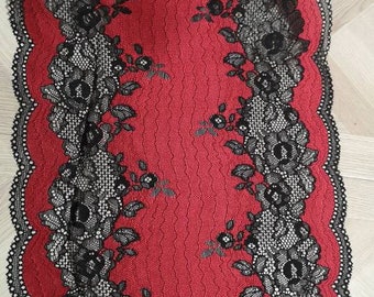 Lingerie Making Stretch Lace SHINY RED