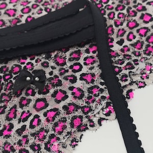 Knickers Lingerie Making Stretch Lace Kit GO WILD PINK leppard