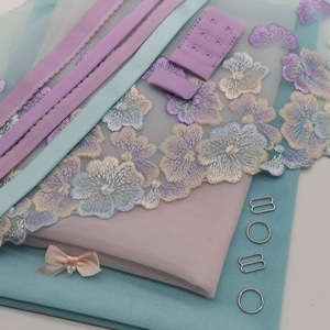 Bra/Panty Lingerie Making Non Stretch Lace Kit 20cm Wide DREAM IT Aqua