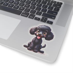 Cute Black Poodle Kiss-Cut Stickers for Dog Lovers, Laptop Decor, Scrapbooking, Gift for Pet Owners, Kids Room Decoration