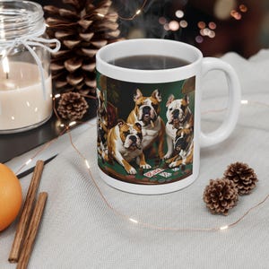 Speelse hondenpoker keramische mok, perfect cadeau voor hondenliefhebbers, ideaal voor thuiskantoor, koffietijd, dierenliefhebbers, uniek cadeau