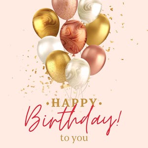 Tarjeta de feliz cumpleaños en video Enviar por correo electrónico o mensaje de texto Descarga instantánea