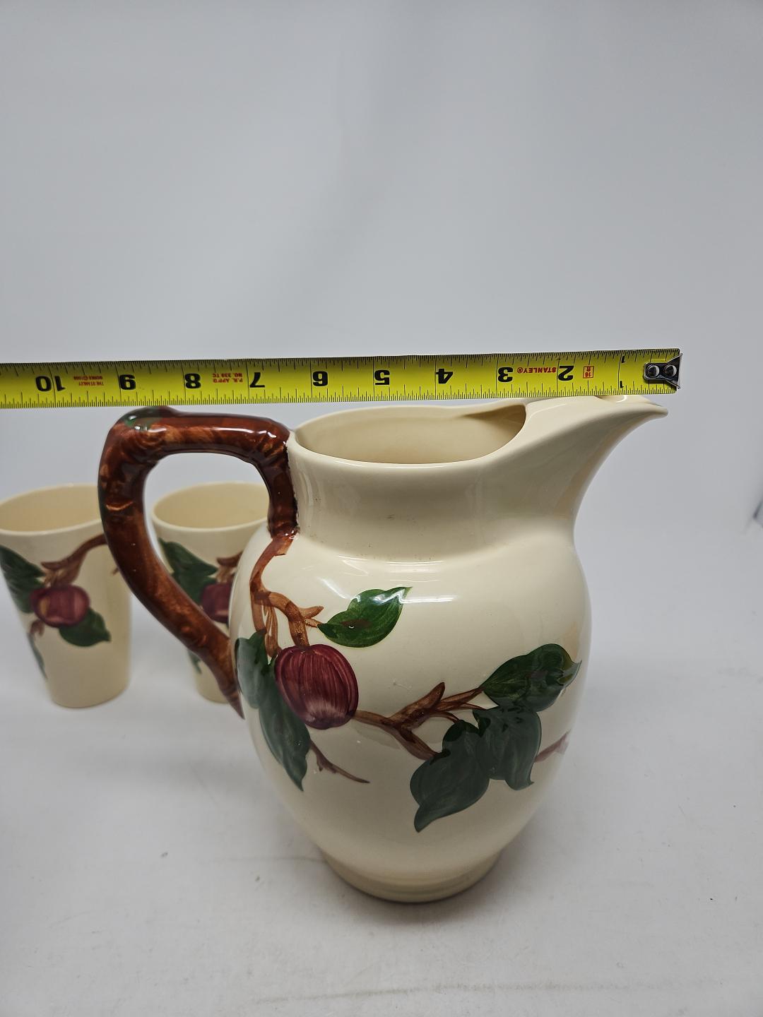 Vintage Franciscan Apple Pitcher Earthenware Plus 2 Tumblers - Etsy