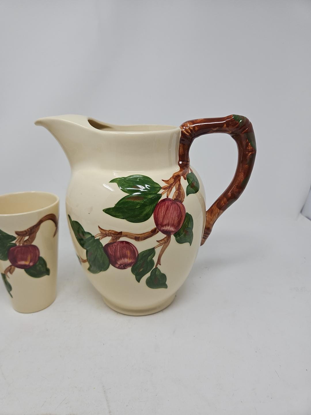 Vintage Franciscan Apple Pitcher Earthenware Plus 2 Tumblers - Etsy