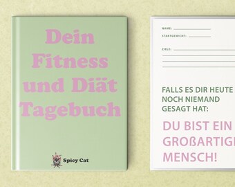 Diet diary Nutrition diary Fitness planner journal 14 weeks tracker weight loos German PDF to print out