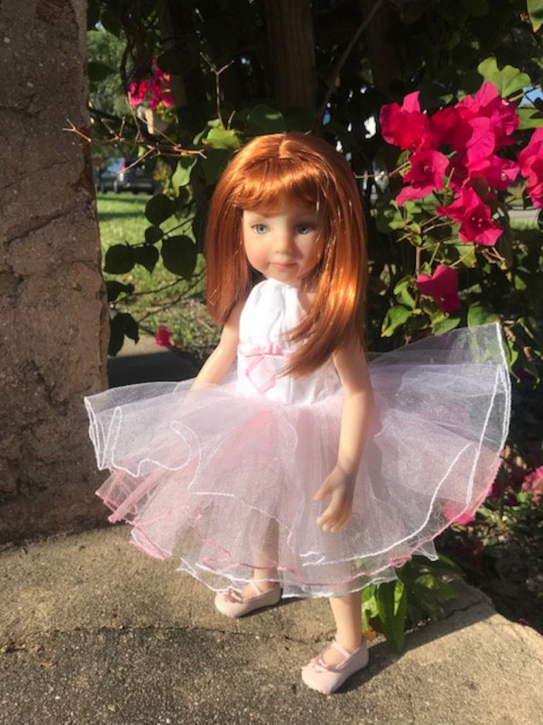 Pink & White Ballerina Dress for 13-inch Dolls, With Slippers by Maru ...