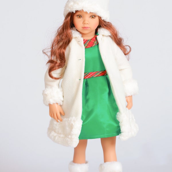 Doll Winter White Furry Coat set for,  18 and 20 inch dolls