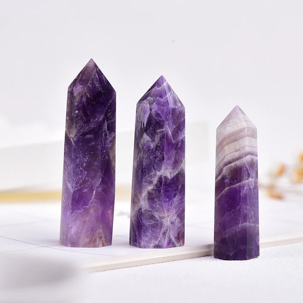 Dream Amethyst Crystal Tower - Dream Amethyst Point - Crystal Obelisk - Gemstone Wand - Healing Crystal - Meditation