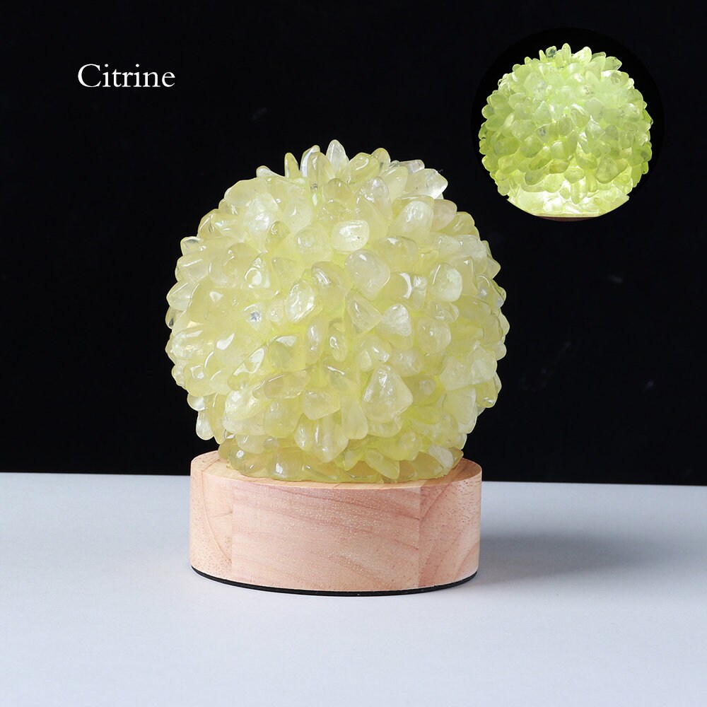 Citrine Crystal Lamp Citrine Gemstone Lamp Citrine Desk Lamp Night