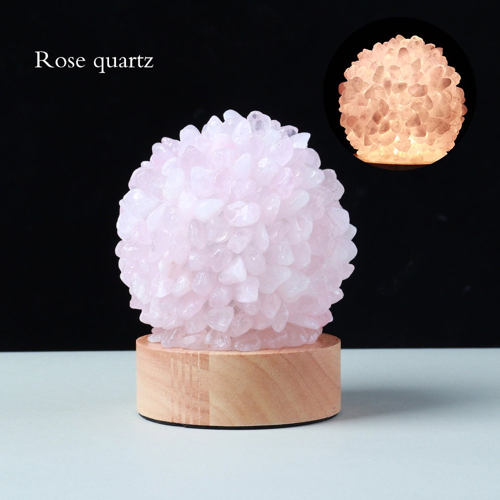 Rose quartz clearance crystal light