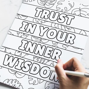 Selflove Affirmation Coloring Pages: 25 Unique Designs with Inspirational & Motivational Quotes (Instant Download) image 6