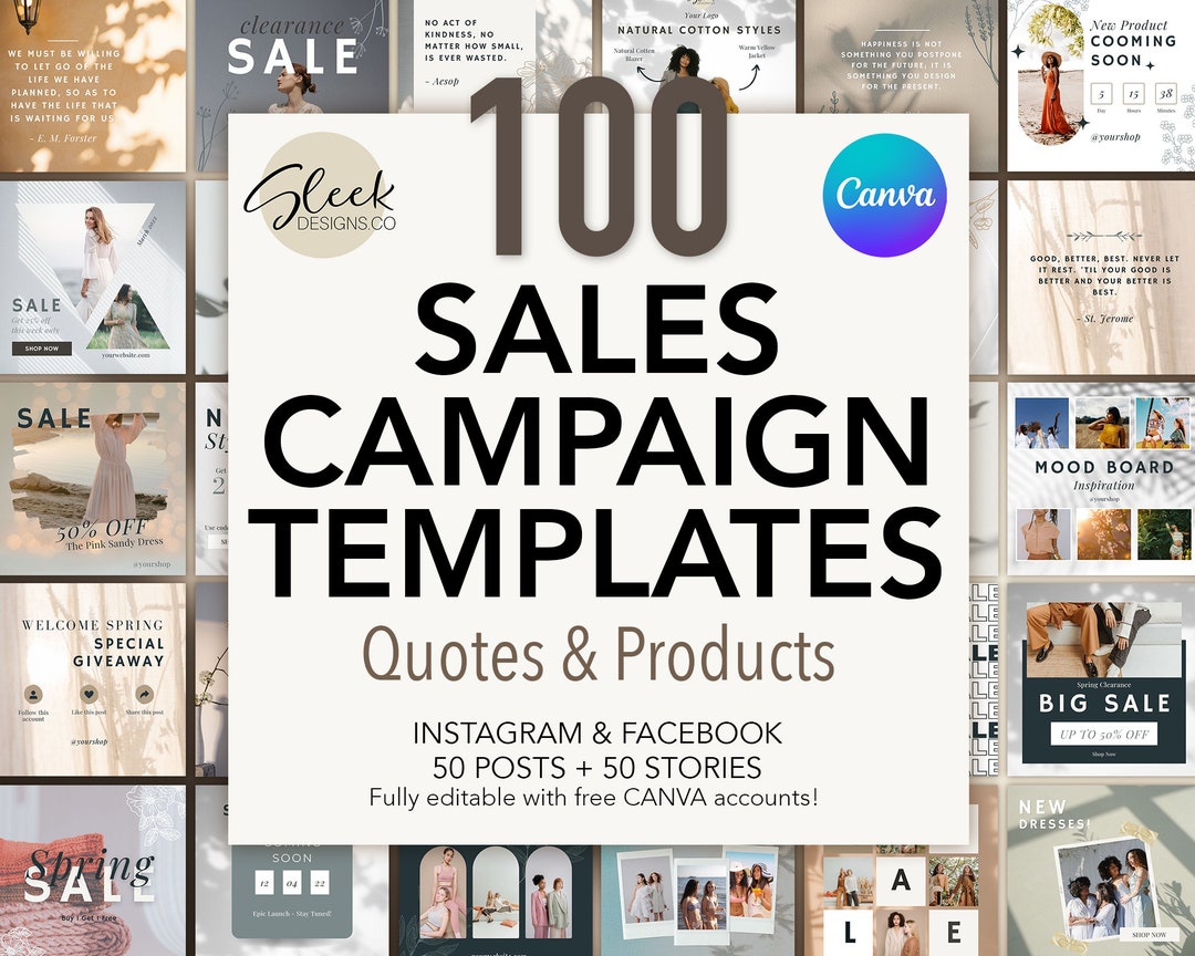 Sales Posts Examples 100 Business Marketing Posts | Product Sales Posts | Editable CANVA ...