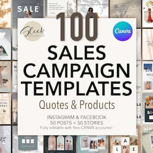 100 Business Marketing Posts | Product Sales Posts | Editable CANVA Templates | Facebook Instagram Social Media Templates