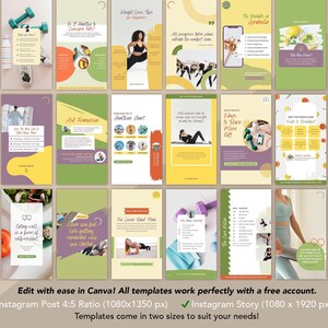 Gesundheitsposten Editierbare Canva Vorlagen Band 2: 50 Abnehm- und Fitness Posts für Instagram Facebook (Instant Download) Bild 3