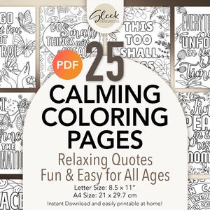 Kalmerende ontspannende kleurplaten: 25 unieke ontwerpen met inspirerende en motiverende citaten (direct downloaden)