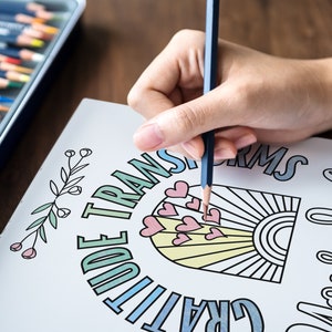 Selflove Affirmation Coloring Pages: 25 Unique Designs with Inspirational & Motivational Quotes (Instant Download) image 5