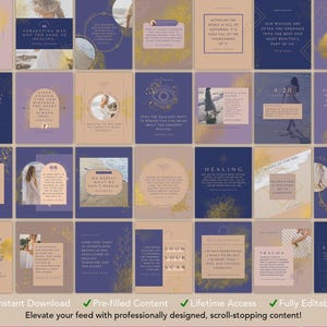 Healing Quotes Editable Canva Templates: 50 Confidence & Self Growth Quotes for Instagram Facebook (Instant Download) image 2