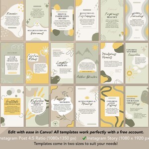 Selfcare Journal Prompts Canva Templates: 50 Wellness Journaling Posts für Instagram Facebook (Instant Download) Bild 3