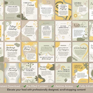 Selfcare Journal Prompts Canva Templates: 50 Wellness Journaling Posts für Instagram Facebook (Instant Download) Bild 2