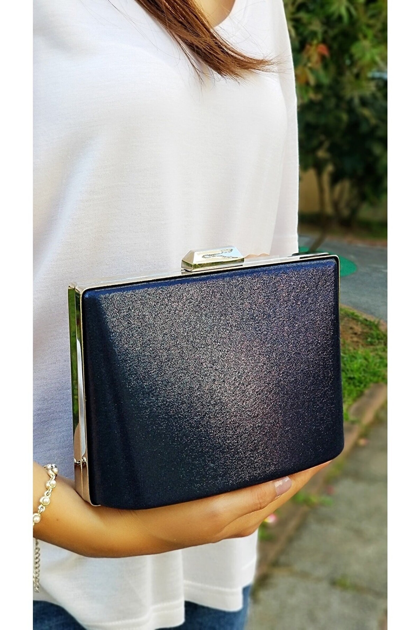 Navy Evening Bag Navy Clutch Bag Leather Clutch Bag Etsy