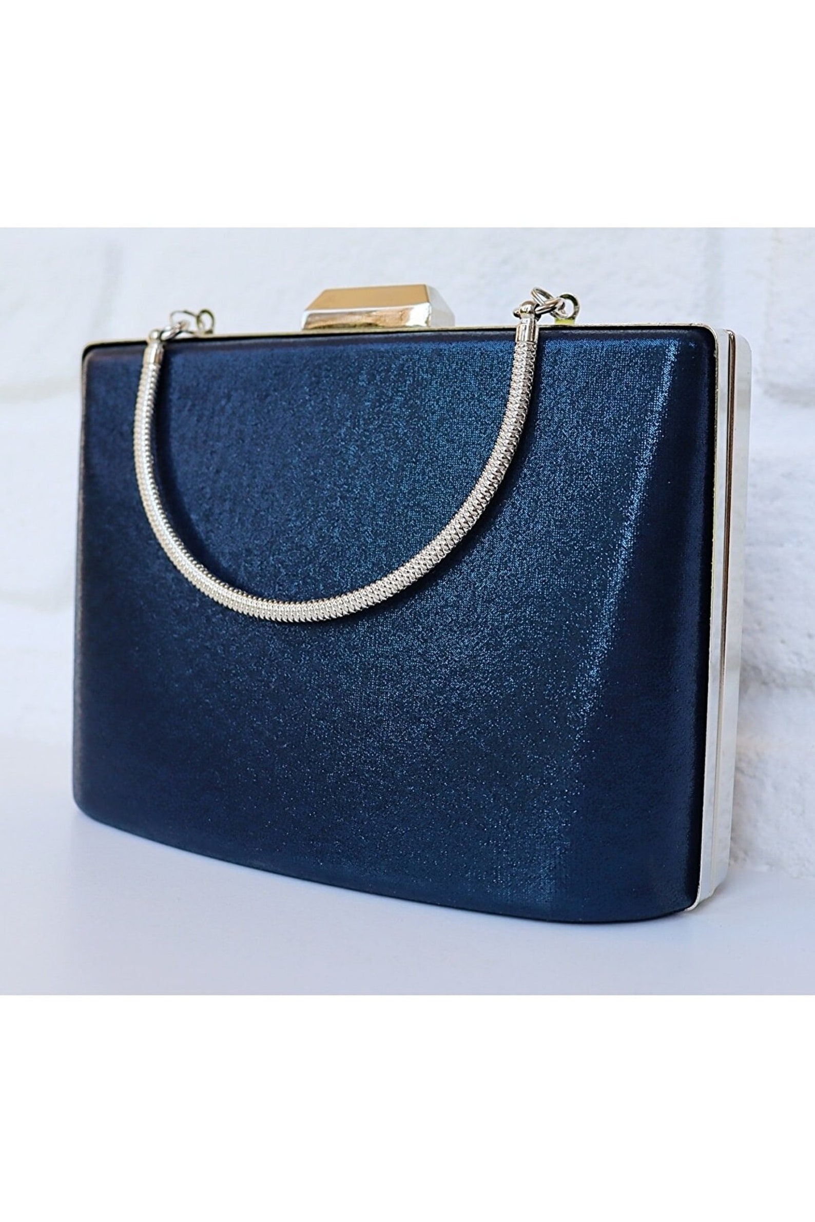 Navy Evening Bag Navy Clutch Bag Leather Clutch Bag Etsy
